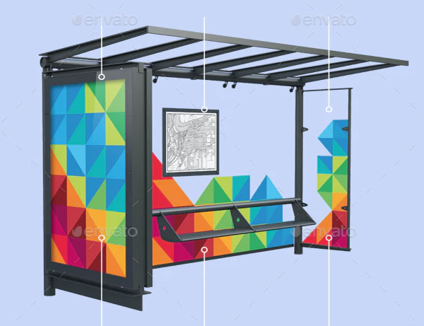 Citylights Bus Stops Mockup