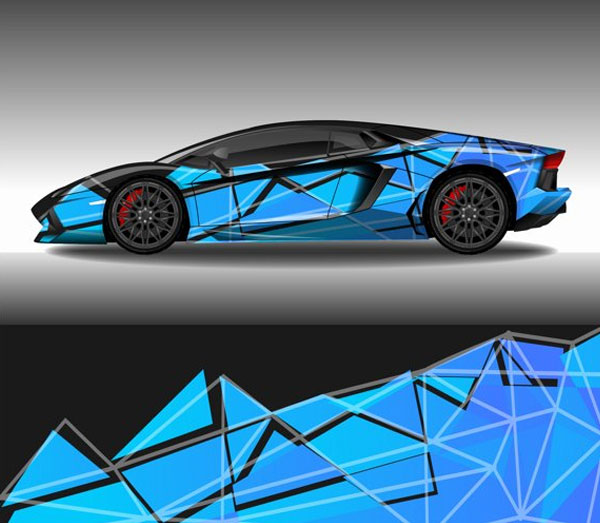 Race Car Wrap Mockup Design