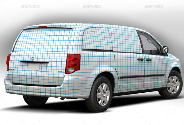 Dodge Caravan Wrap Mockup