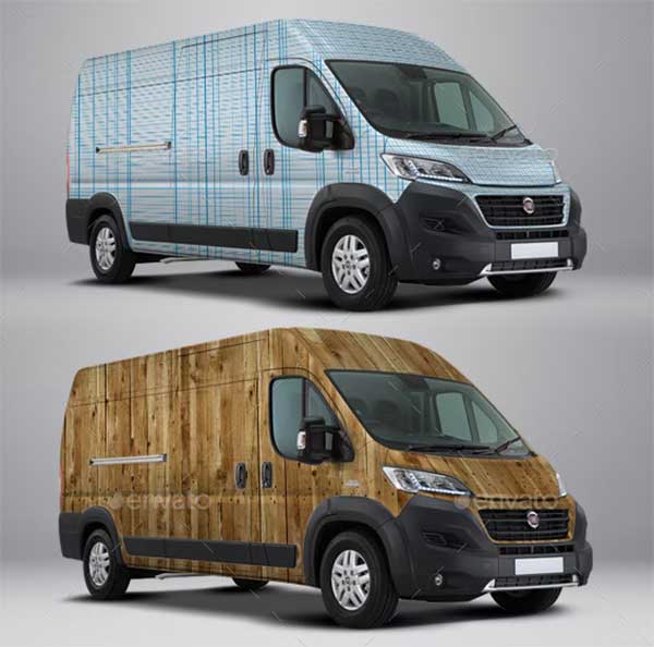 Fiat Ducato Delivery Van Wrap MockUp