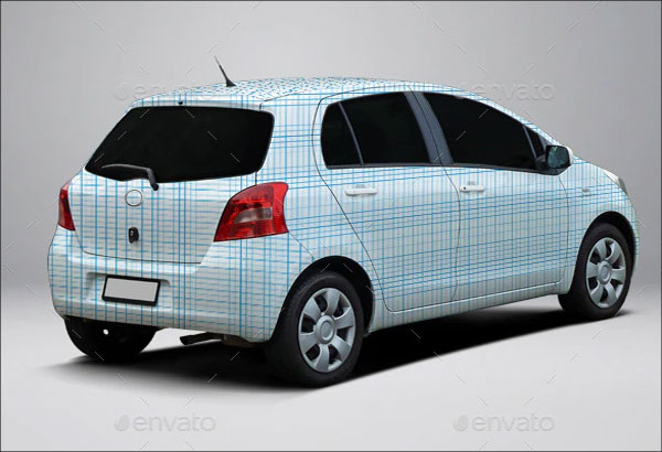 Toyota Yaris Hatch Wrap MockUp