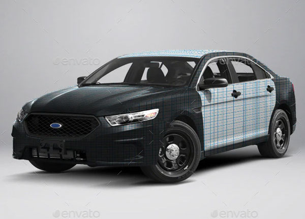 Police Interceptor Sedan Wrap Mockup