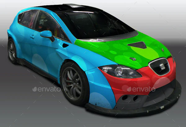 Sportcar Wrap Mockup