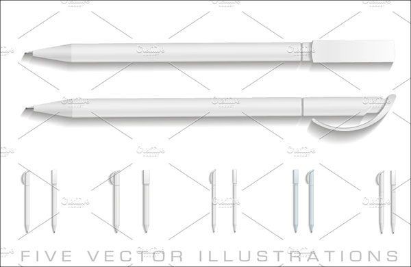 Blank Ballpoint Pen Mockup Template