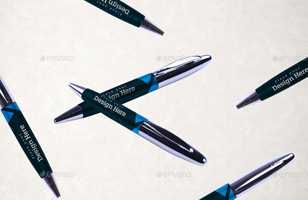 Blue Ballpoint Pen Mockup