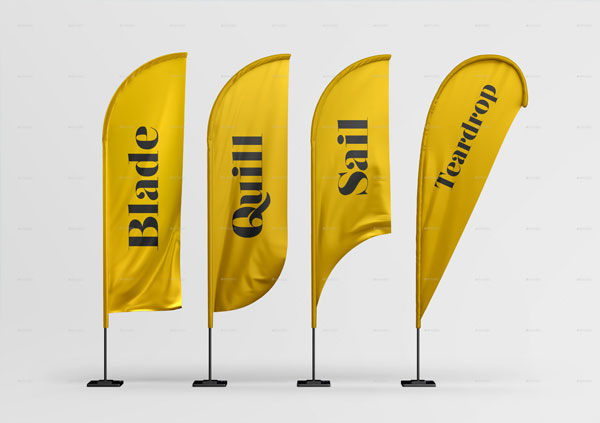 Feather Flags Mockup Set