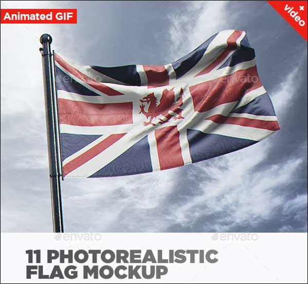 Photorealistic Flag MockUp