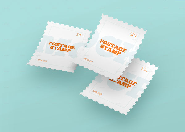 Postage Stamp MockUp Set