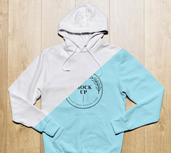 Free Blue Hoodie Mock-up