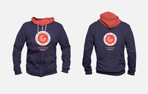 Free Front & Back Men Hoodie Mockup