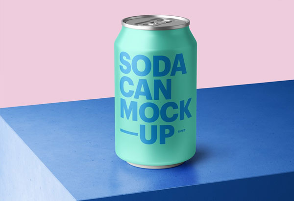 Editable Soda Can Mockup