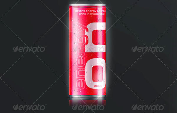 Energy Drink Soda Can Mockup