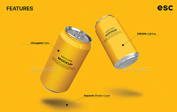 Beer and Soda Can Mockups