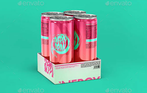 Sample Energy Drink Soda Can Mockup