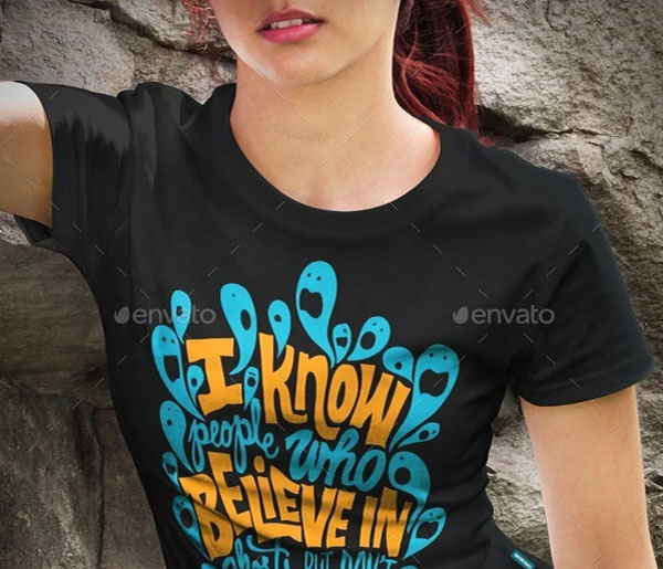 Realistic Women Tshirt Mock-Ups