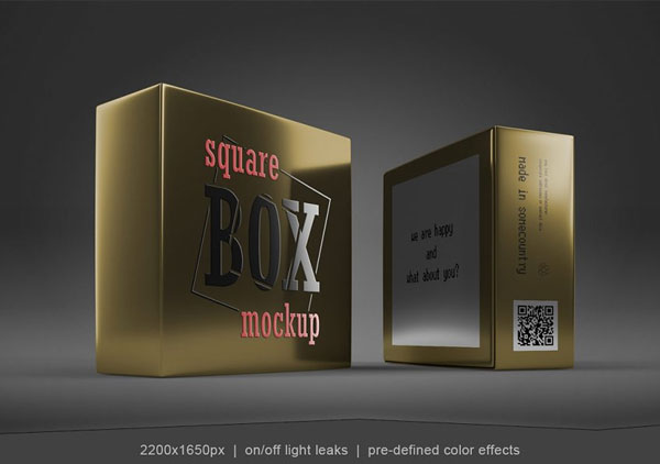 Square Box Mockup Set