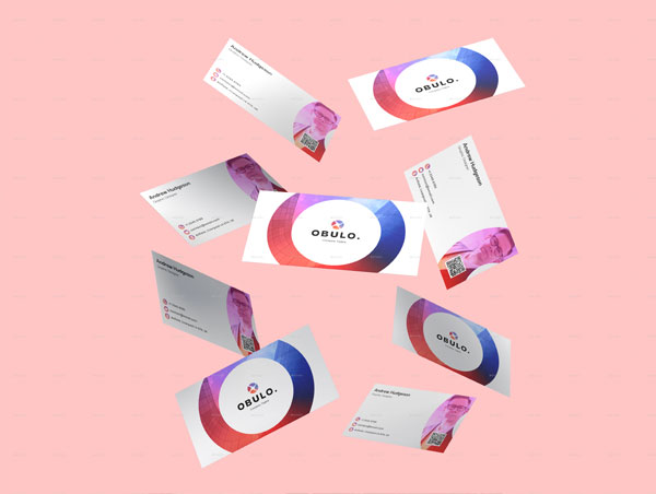 Gradient Circle Business Card Mockup