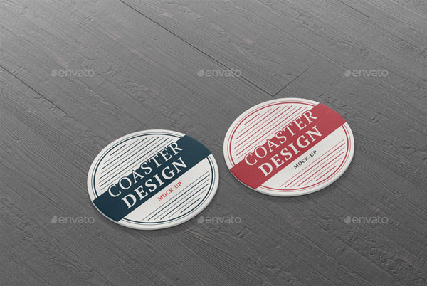 Circle Coaster Business Card Mock-Up