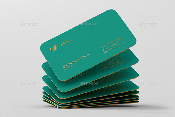 Business Card Mockup Round Corners