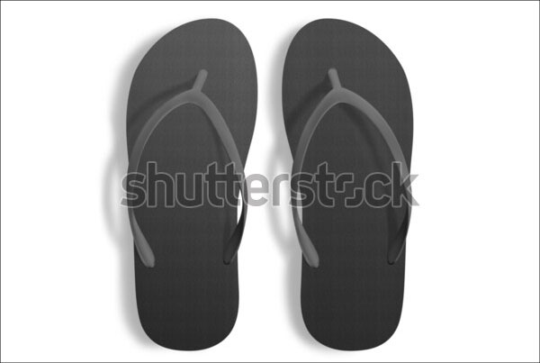 Black Beach Slippers Mockup