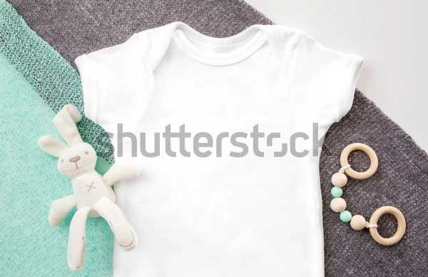White Baby Bodysuit Mockup