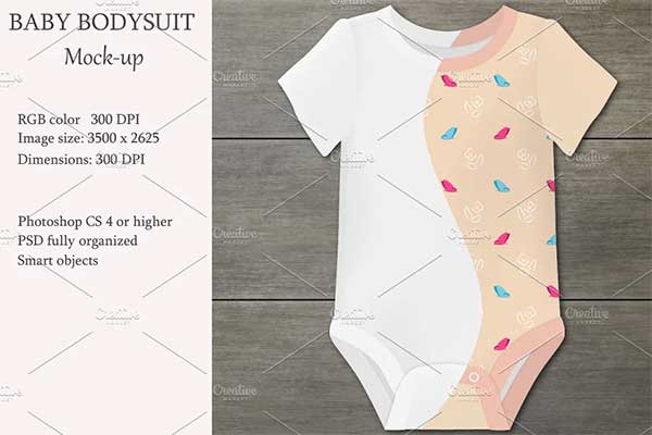 Editable Baby Bodysuit Mockup