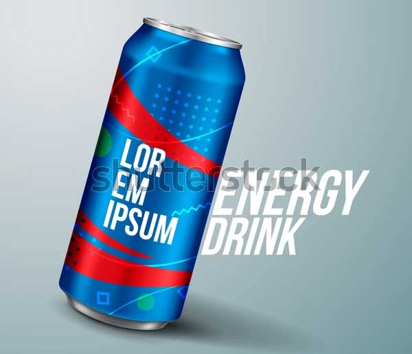 Printable Energy Drink Can Mockup