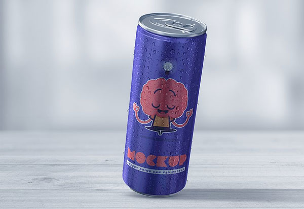 Editable Energy Drink Can Mockup