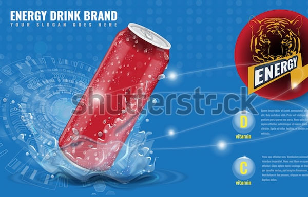 Simple Energy Drink Metal Can Mockup