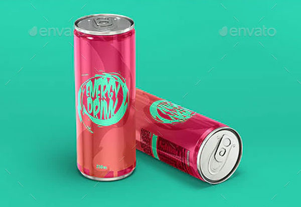 Sample Energy Drink Soda Can Mockup