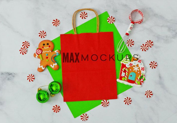 Red Gift Bag Mockups