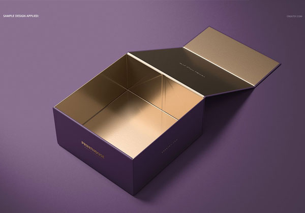 Simple Magnetic Gift Box Mockup Set