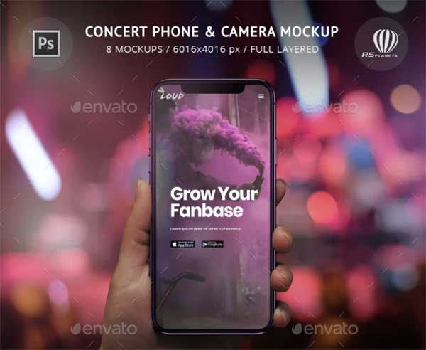 Concert Phone & Camera Mockup