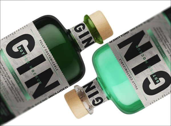 Gin Bottle Mockup