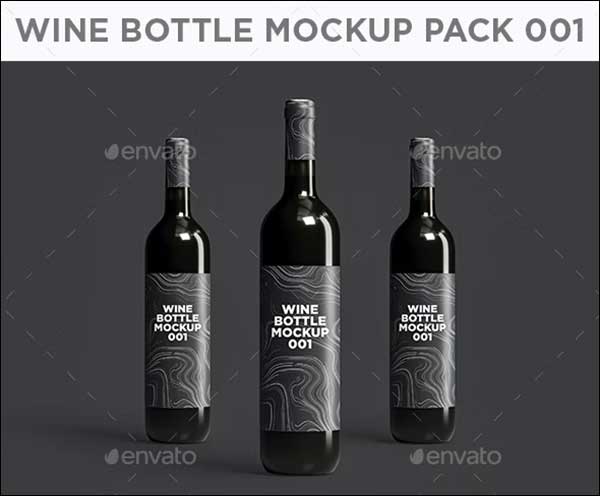 Wine Bottle Mockup Pack