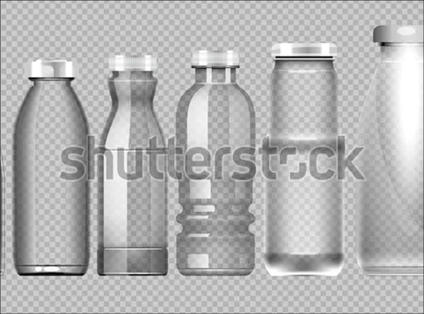 Transparent Glass Bottle Mockup