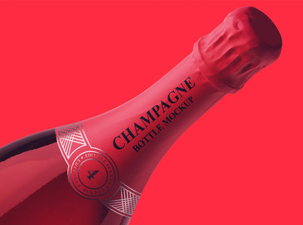 Champagne Bottle Mockup