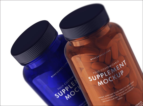 Supplement Bottle Mockup