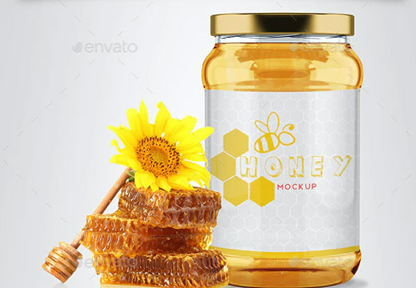 Honey Bottle Mockup