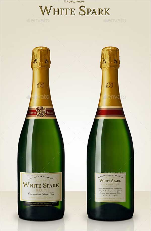 Premium Champagne Bottle Mockup