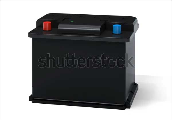 Black Car Battery Mockup