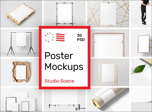 Interior Poster Mockups - Studio Scene