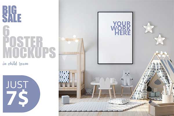 PSD Interior Posters Mockup