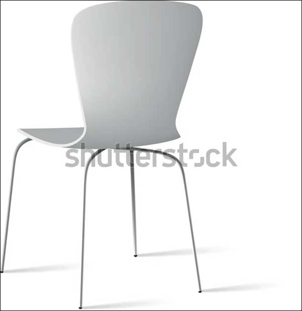 Realistic White Chair Mockup