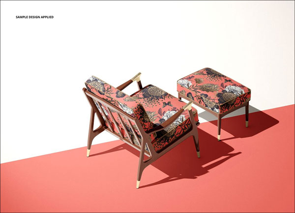 Lounge Chair & Ottoman Mockup Set