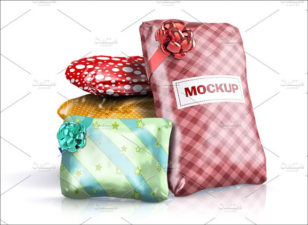 Wrapped Gift Packaging Bags Mockup