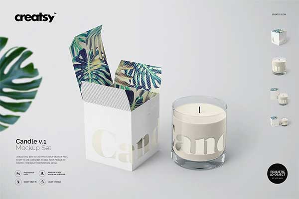 Editable Candle Mockup Set