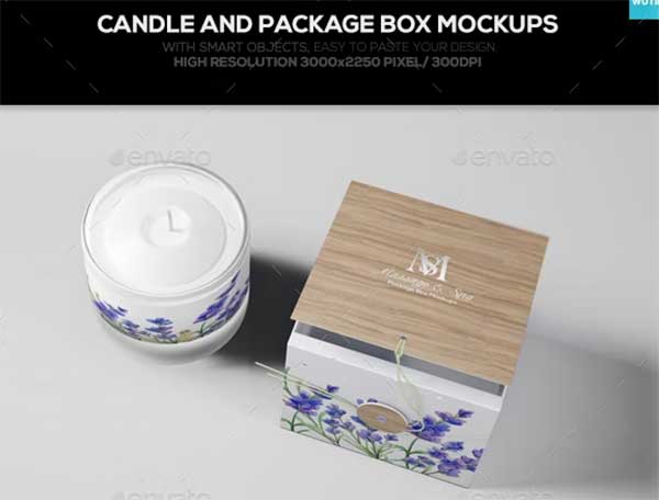 Candle and Package Box Mockups