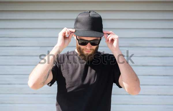 Hipster Man Black Hat Mockups
