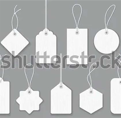 Blank white paper price tags Mockups